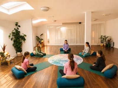 Girls sitting in a circle