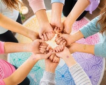 Holding hands in a circle